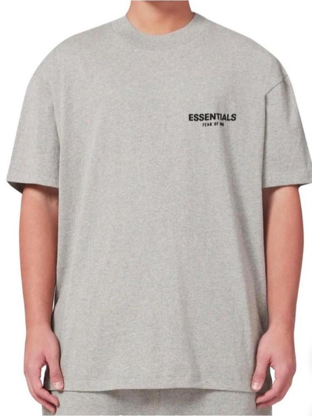 Fear of God Essentials Light Grey Logo Tee